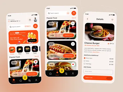Food Delivery Mobile App app creative delivery delivery app delivery service design fast food food and drink food delivery food delivery app food delivery service food order foodie ios app mobile online food order ordering restaurant