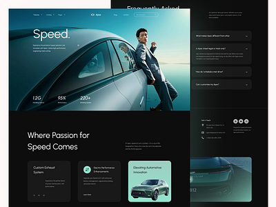 Apex Velocity – Sleek Automotive Landing Page with Bold UI/UX 3d interaction web ai agents ai agents landing page app automotive branding automotive website design branding car brand website car landing page car product page car ui design dark theme ui electric vehicle design framer developer high performance car website landing page ui luxury car brand speed and innovation uiux for automotive webflow developer