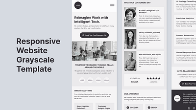 Responsive Website Grayscale Template grayscale reponsive responsive website startup technology website