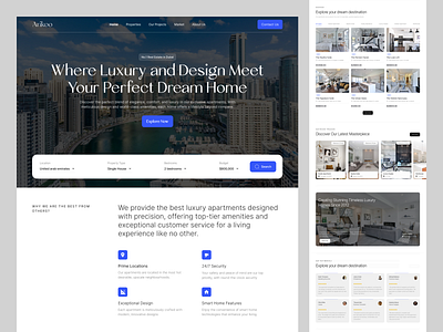 Real Estate Website agent apartment architechture broker building elegant interior interior design landing page minimal penthouse property real estate real estate agency residence house web design