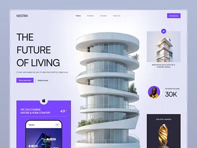 Nestrix - Real Estate Landing Page figma home landing page property landing page real estate real estate web real estate website ui ux web website website design