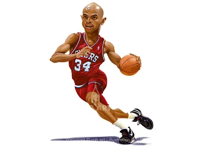 Charles Barkley Caricature art basketball caricature celebrity digital art digital illustration illustration lakers photoshop portrait sport