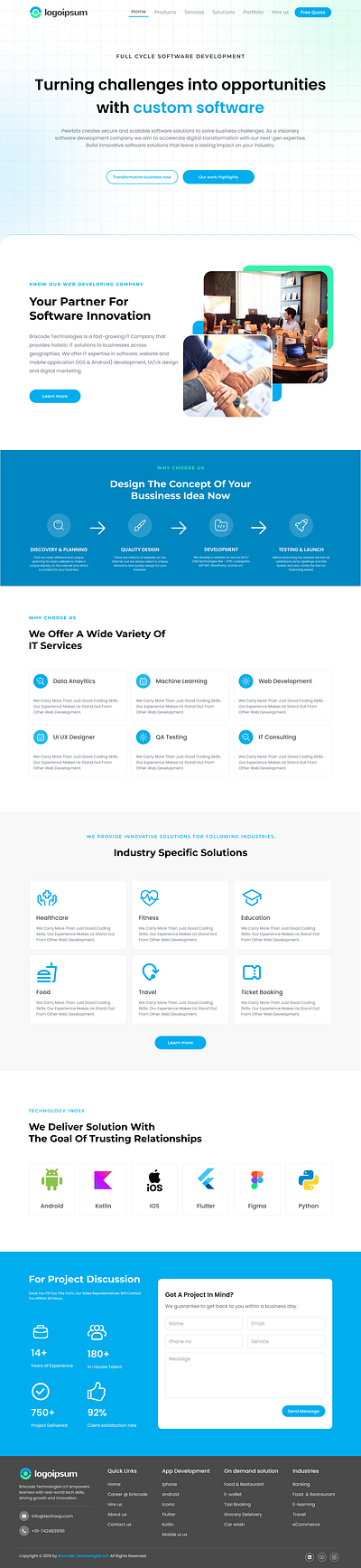 Software Company Design animation design figma landing page software typography ui uiux ux website