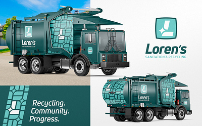 Loren's Sanitation Brand badge branding logo type