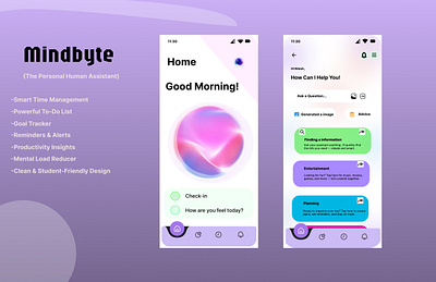 “MindByte AI – Built to Help. Designed for Students. Powered by 3d animation branding graphic design illustration logo motion graphics ui