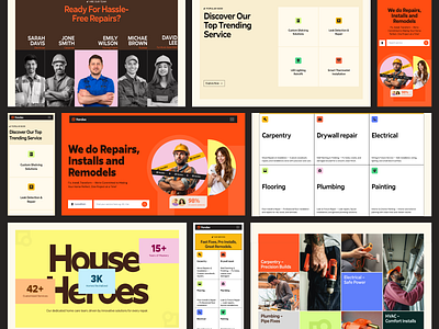 Home Service Website Design bento booking branding cleaning cleaning service website creative featured service home service landing page modern website on demand service service website ui ux web design web designer website website design