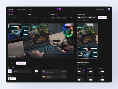 Video Editor User Interface (Web, iPad & Phone Versions) dashboard user interface ux video editor