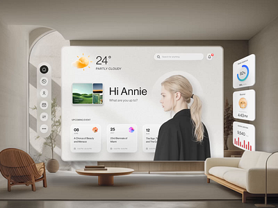 Smart Home Interfaces in XR & Spatial Design 3dux app clean dashboard design minimal spartial design ui ui ux