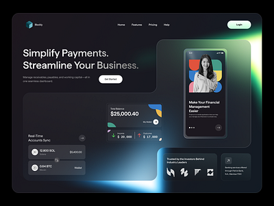 Blockly - Financial Management UI 3d website banking crypto dashboard financialdashboard graphic design hero section homepage homepage design landing page ui ui design ui ux user interface web design website design