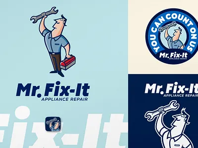 Mr.Fix-It Branding badge branding logo typography vector