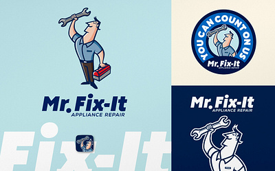 Mr.Fix-It Branding badge branding logo typography vector