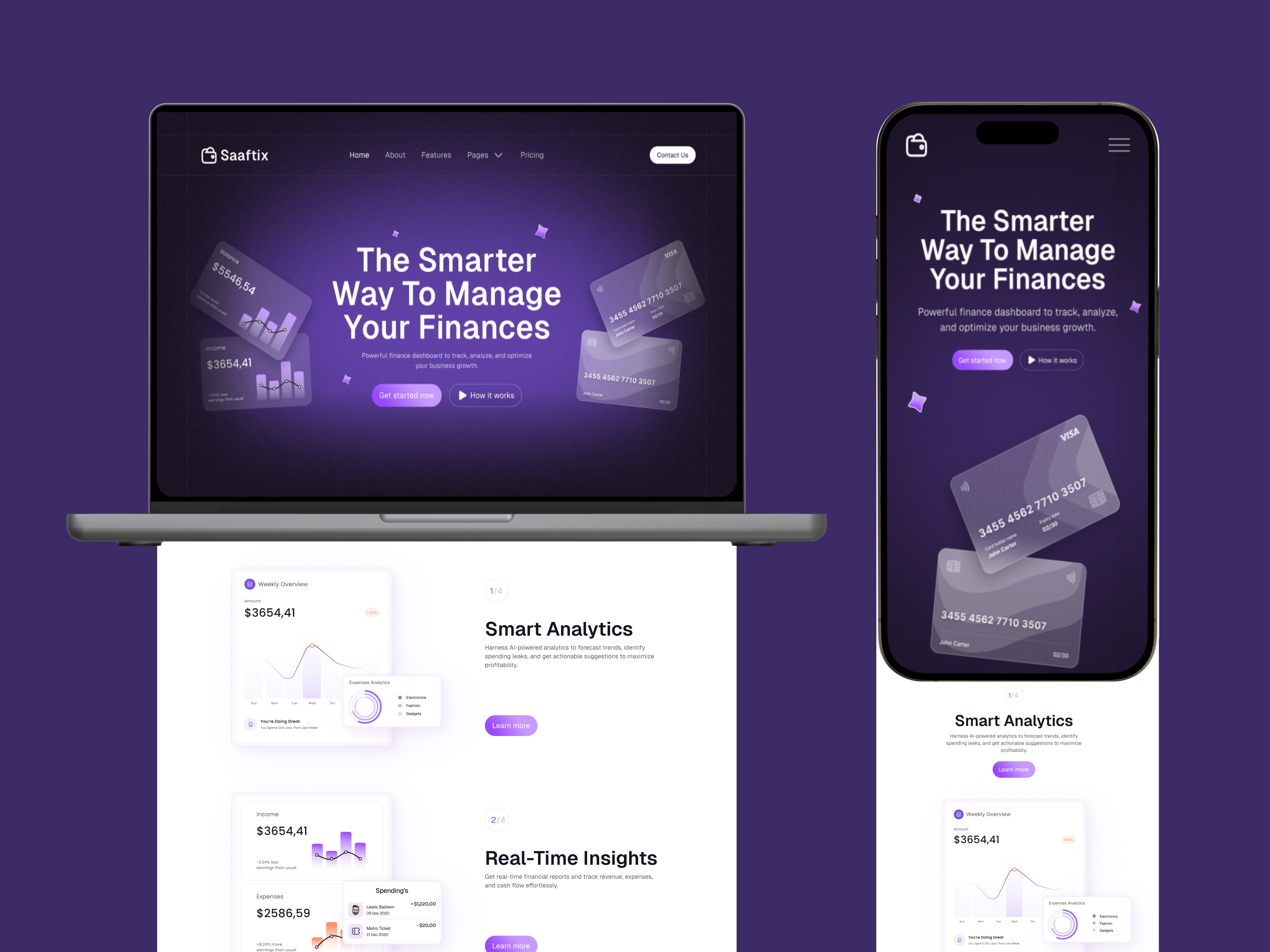 Saaftix - Finance saas website design finance finance saas website landing page saaftix saas ui uiux ux web design webpage website