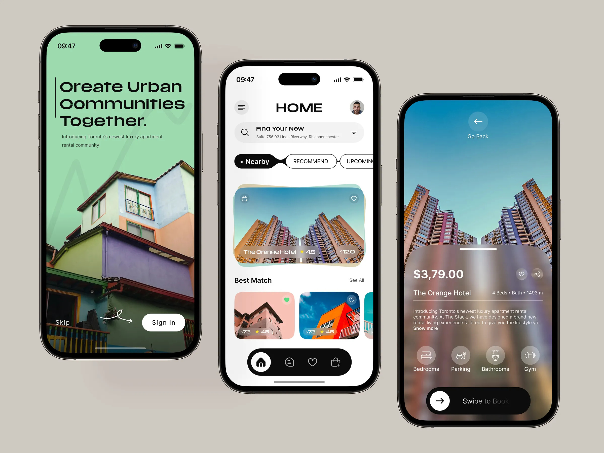 Example of Mobile App Design ( 5 Screens)