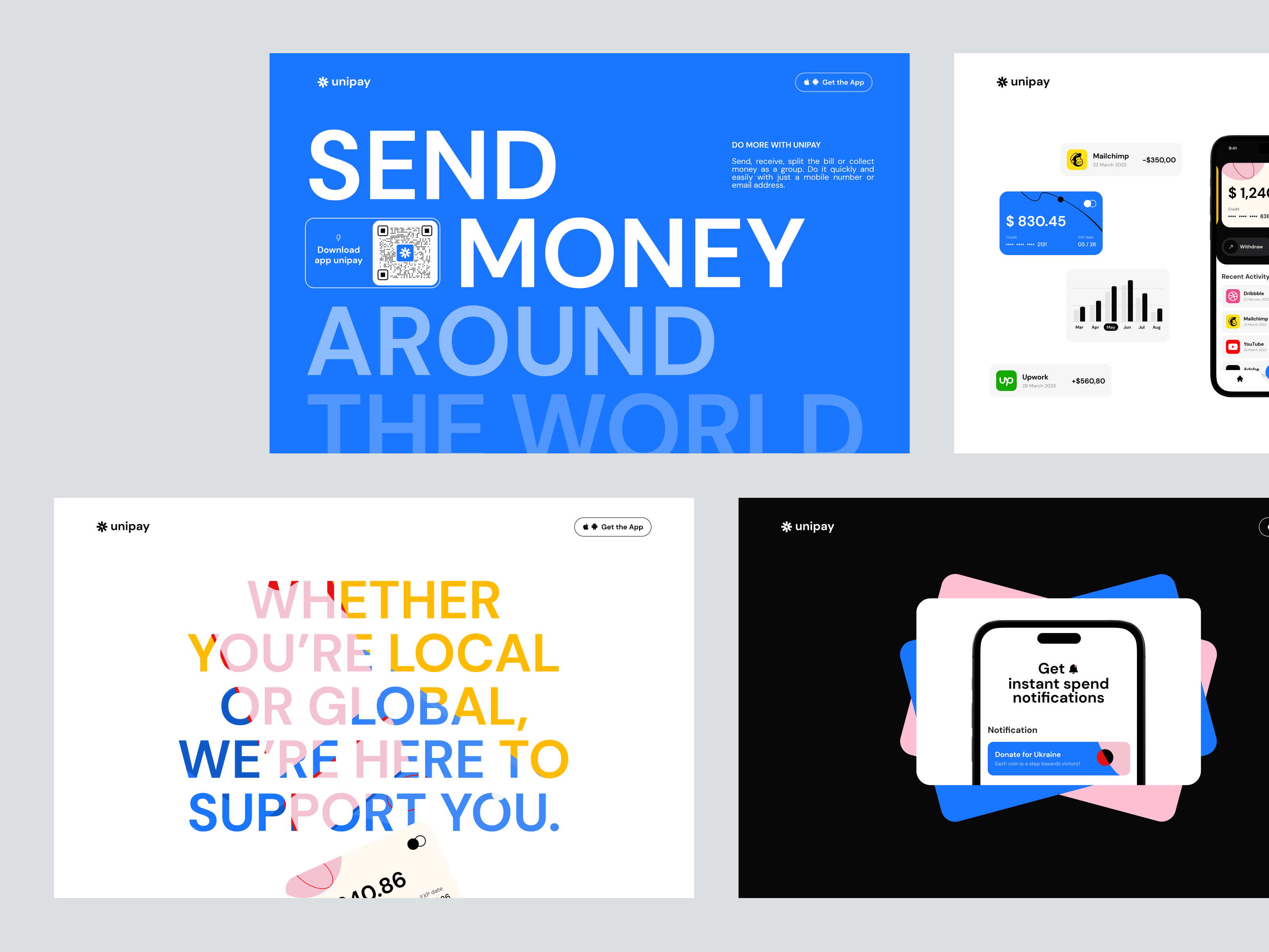 Landing page design for the digital payment system animation app design banking landing page outcrowd promo ui ui design ux web web design webflow website