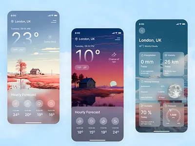 Weather App Design app design calendar cloudy daily ui 037 forecast light version mobile app design mobile design mobile ui rain screen sun temperature ui uiux design weather weather app weather forecast weather icon weather mobile app