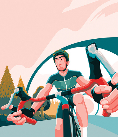 Heart Cycle X Jacob Stead character digital editorial exercise health magazine sport