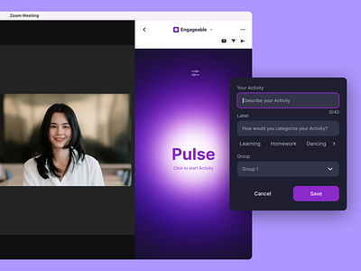 Engageable Zoom App app mindfulness popup product design settings ui ux zoom zoom app