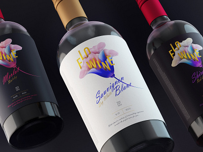 Wine design 3d alcohol brand branding design drink dry wine flowine graphic design identity illustration label design logo non alcohol packaging red wine wine bottle wine design