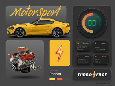 Turbo Edge – Sports Car UI Concept Design art automotivedesign branding carappdesign carui color conceptdesign dashboarddesign design exploration graphic design illustration logo minimal modernui productdesign speedometerui typographydesign ui ux