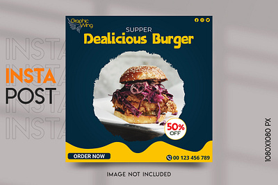 Food Restaurant Social Media Post Design ads design banner branding burger design food banner food instagram food story graphic designer graphic wing illustration instagram post social media post design