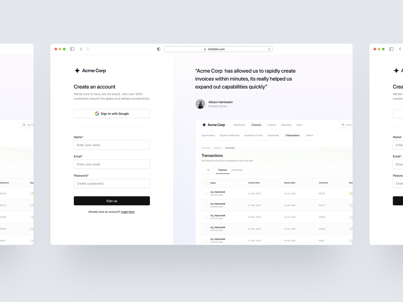 Create an account — Sign up Page by Benjamin-Leon on Dribbble