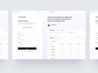 Create an account — Sign up Page design login onboarding page product product design sign up ui user interface ux widget