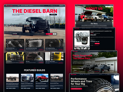 Automotive E-commerce Web UI/UX - The Diesel Barn app automotive branding dark design desktop e commerce landing page ui ux