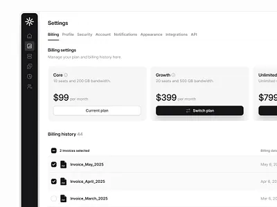 Billing settings — Untitled UI billing pricing cards product design settings ui design user interface
