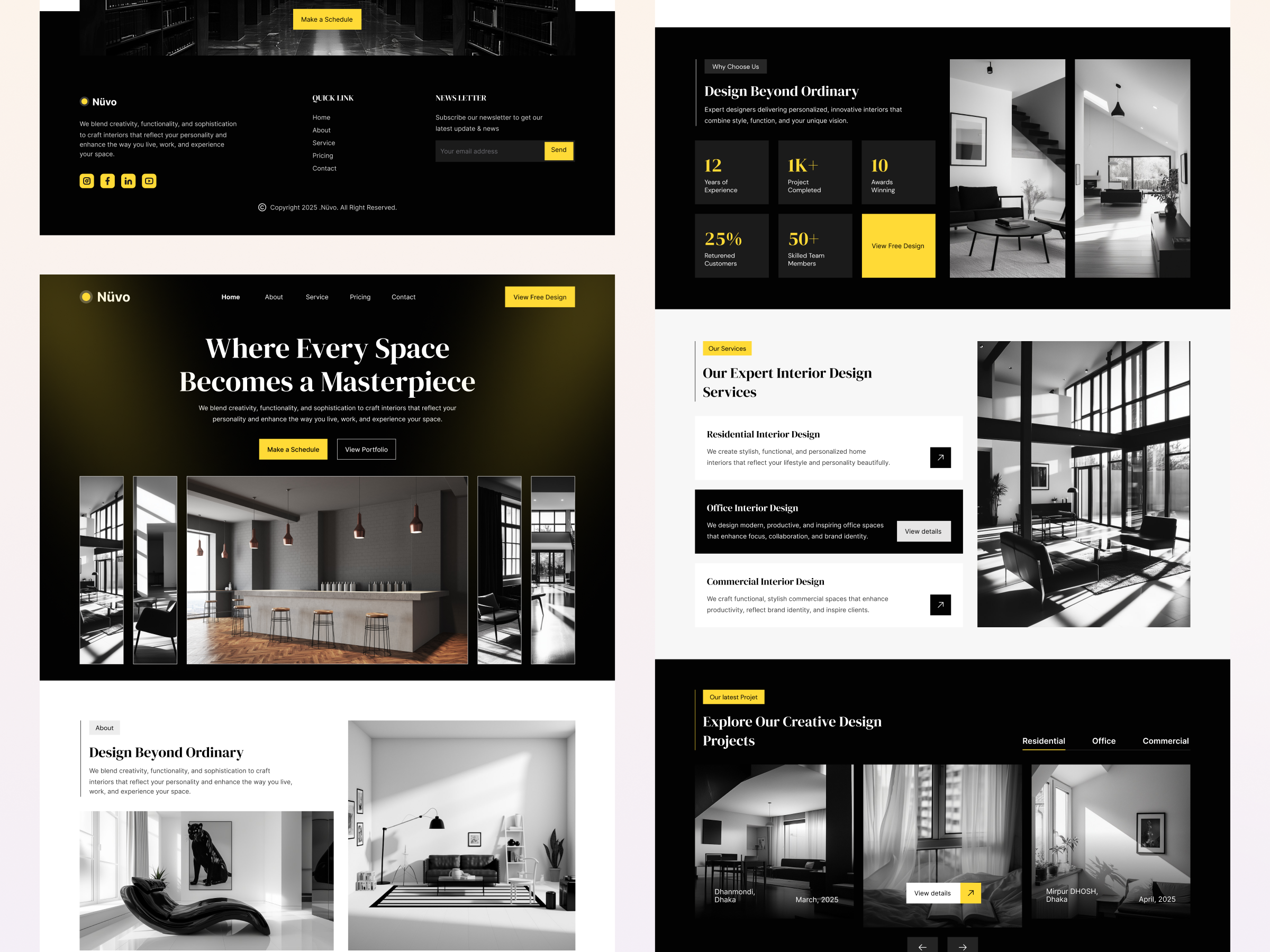 Example of Interior Website UI UX Design