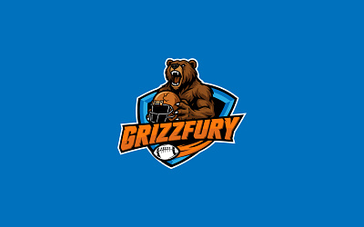 Grizzfury Football Sports Mascot Logo Design cartoon logo custom mascot football illustration logo mascot mascot logo sports sports logo
