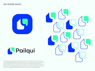 Brand identity design for Pailque a b c d e f g h i j k l m n app brand brand identity branding brandmark design icon identity illustration logo logo design logo designer logotype mark minimal o p q r s t u v w x y z p letter logo symbol typography