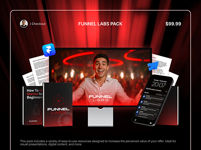 Checkout visual design • Funnel Labs checkout digital product graphic design mockup
