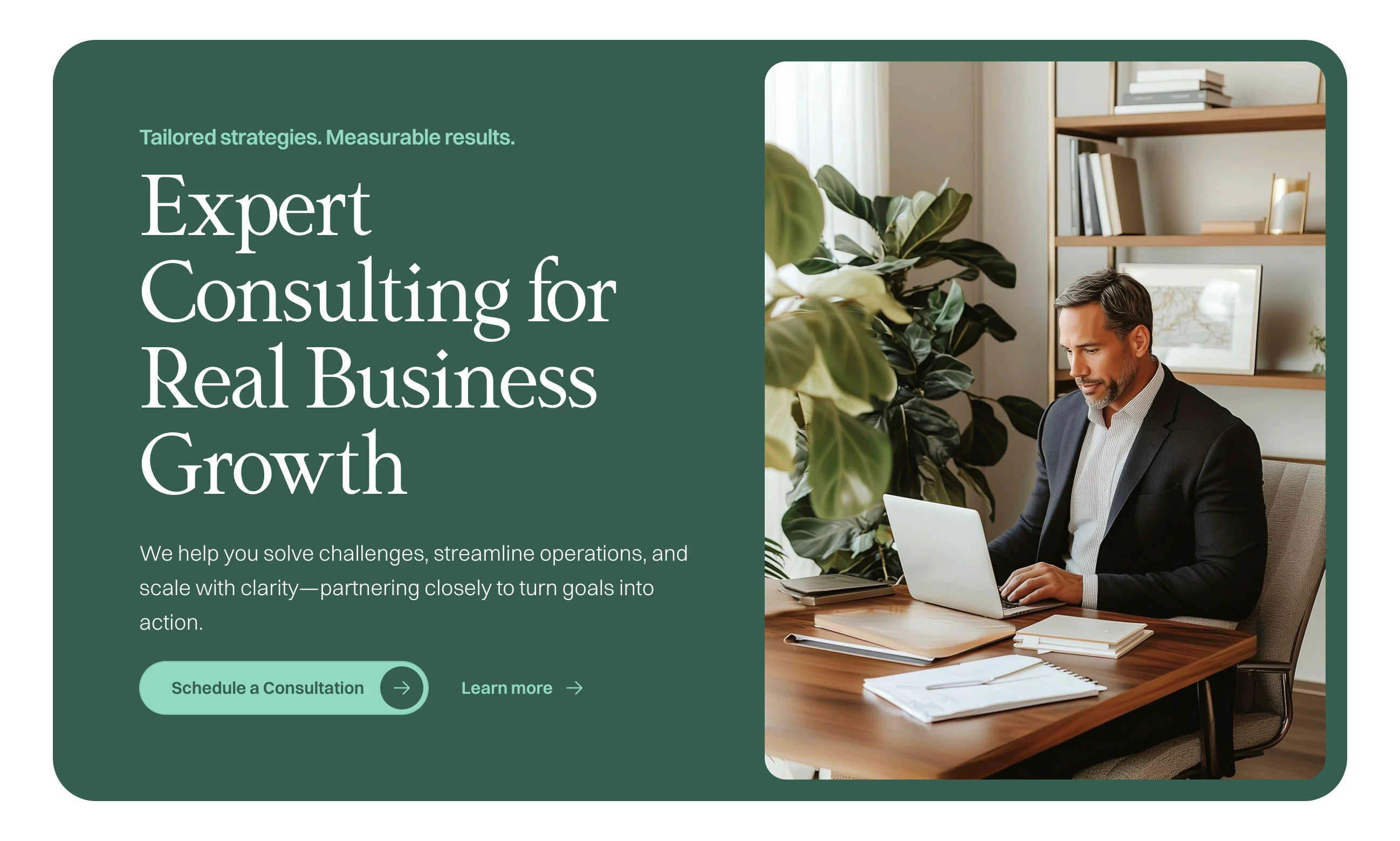 Clean Framer website template header hero section clean consulting cta framer green header hero landing template ui webdesign website website design