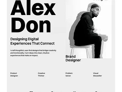 Minimal portfolio website template for Framer hero header clean framer header hero landing minimal personal portfolio template typo typography ui webdesign website