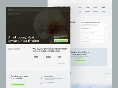 Wealthos – ROI-Focused Landing Page Design clientacquisition conversionstrategy design financeui highimpactdesign landing page landingpagedesign leadgeneration minimaldesign roidrivendesign ui uiux web web design webdesign webdesignforstartups webflowdesign website