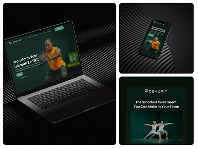 Zen2Fit Landing Page artdirection brand identity branding dark mode fitness human landingpage meditation mindfulness onepager web webdesign yoga zen zen2fit