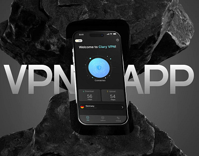 VPN iOS App | UX/UI design | Mobile interface blue dark dashboard figma design interface design ios mobile app ui user flow ux uxui vpn