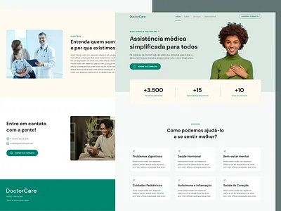 DoctorCare: Your Health in Good Hands. branding clinic design digitalhealth doctor graphic design healthcare healthtech hospital landingpage medical responsivedesign ui userexperience userinterface ux webdesign website