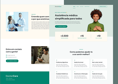 DoctorCare: Your Health in Good Hands. branding clinic design digitalhealth doctor graphic design healthcare healthtech hospital landingpage medical responsivedesign ui userexperience userinterface ux webdesign website