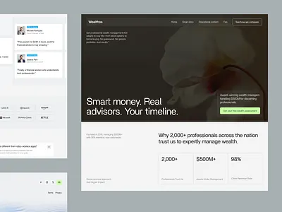 Wealthos – ROI-Focused Landing Page Design conversionstrategy design financeui funneloptimization highimpactdesign landing page landingpagedesign leadgeneration orixcreative roidrivendesign ui uiux userjourney web web design webdesign webdesignforstartups webflowdesign website