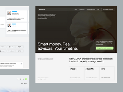 Wealthos – ROI-Focused Landing Page Design conversionstrategy design financeui funneloptimization highimpactdesign landing page landingpagedesign leadgeneration orixcreative roidrivendesign ui uiux userjourney web web design webdesign webdesignforstartups webflowdesign website