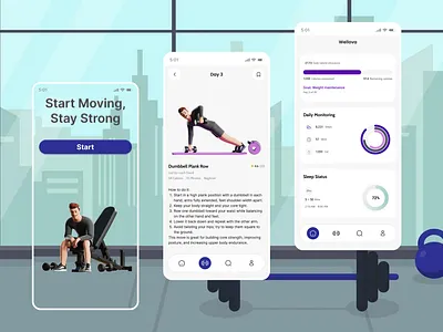 Wellova app design fitness fitness app health healthtech ui uidesign ux wellness wellova