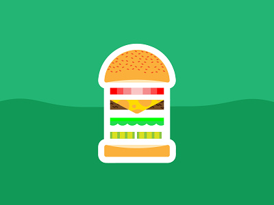 Deconstructed Burger adobe illustrator bobs burgers burger cartoon design drawing food graphic design icon illustration illustrator vector