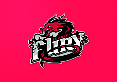 Scarlet Fury branding dragon dragon mascot identity illustration logo logotype mascot red scarlet sport team