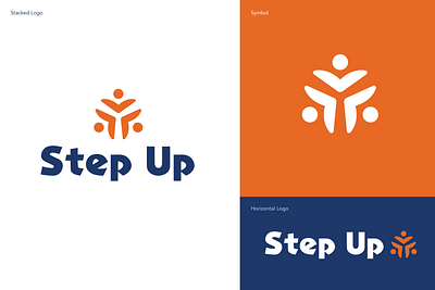 Step Up Logo book logo branding education design education logo fun logo hands logo holding hands logo k12 logo kids logo logo logo design school logo