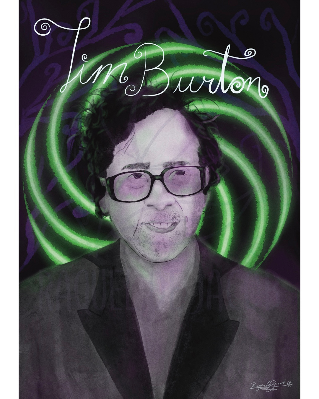 Portrait of Tim Burton digital art editorial filmmaking graphic design illustration portrait procreate timburton