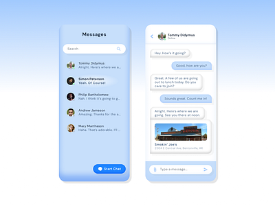 Daily UI - 013 - Direct Messaging app chat claymorphism dailyui messaging messenger mobile ui