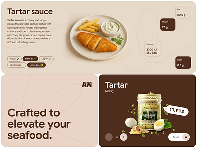 Product Page UI for Food Brands app app design design ecommerce app figma design food app food ui gourmet interface ios ios app design mobile app modern app design nutrition ui product design product page product showcase ui elements ui ux design visual commerce
