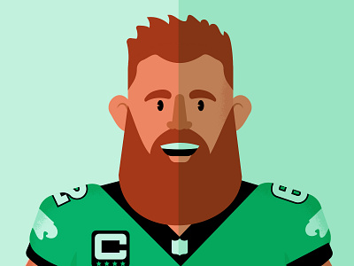Philadelphia eagles football player graphic design cartoon style