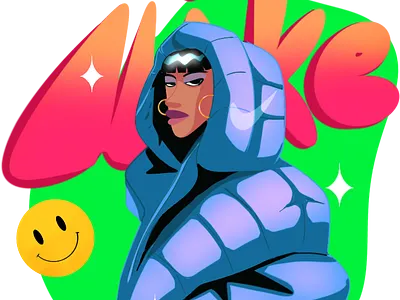 Oversized Fashion character characterdesign fashion genz graphic design hoodie illustration illustrator nike photoshop procreate